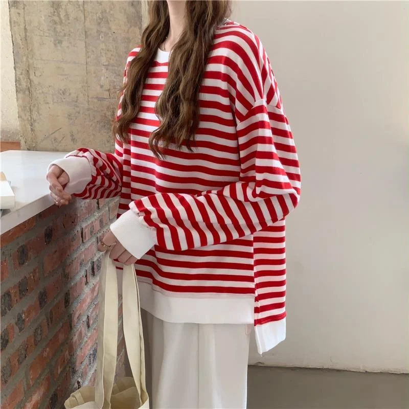 Women's Kawaii Irregular Stripe T-shirt