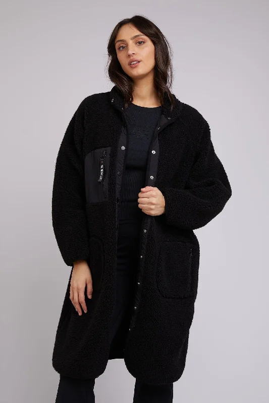 All About Eve Active Teddy Longline Jacket Black