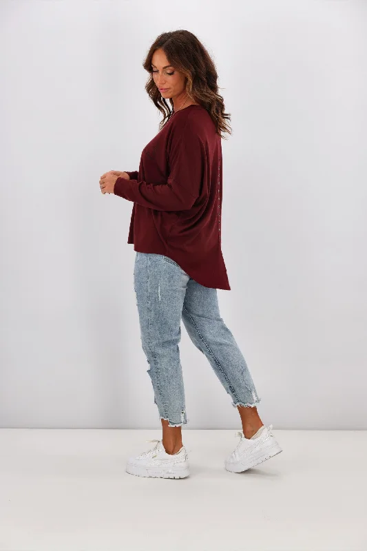 Alpine by Shine On Mabel Split Back Merino Top Claret