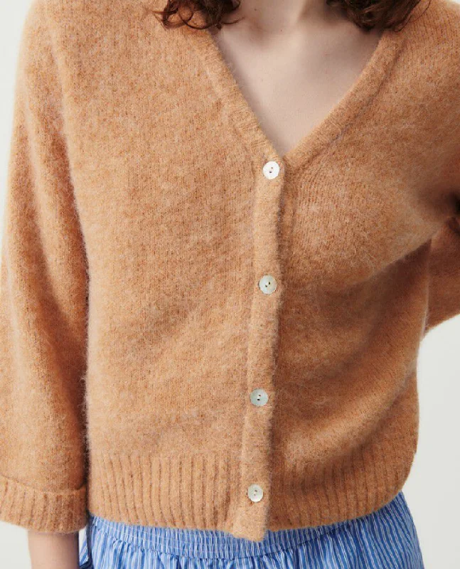 American Vintage East Macadamia V-Neck Cardigan