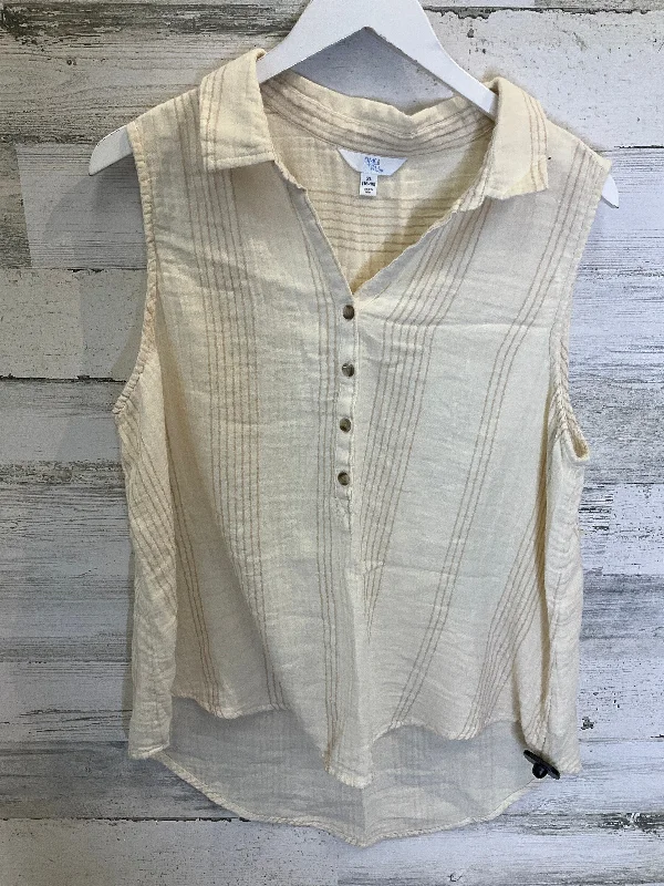 Beige Top Sleeveless Time And Tru, Size Xl