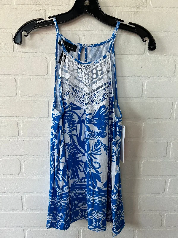 Blue & White Top Sleeveless Inc, Size M