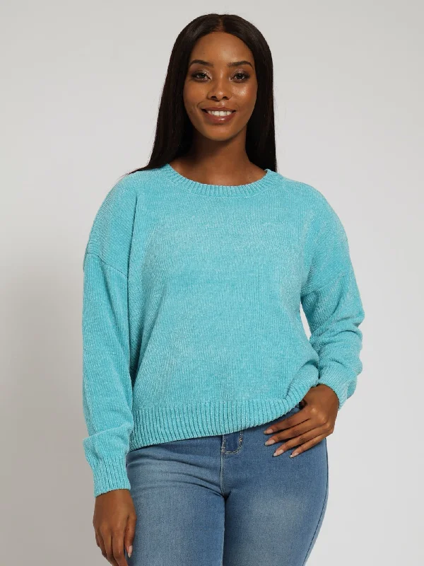 Chenille Pullover - Aqua