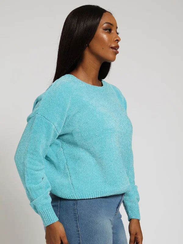 Chenille Pullover - Aqua