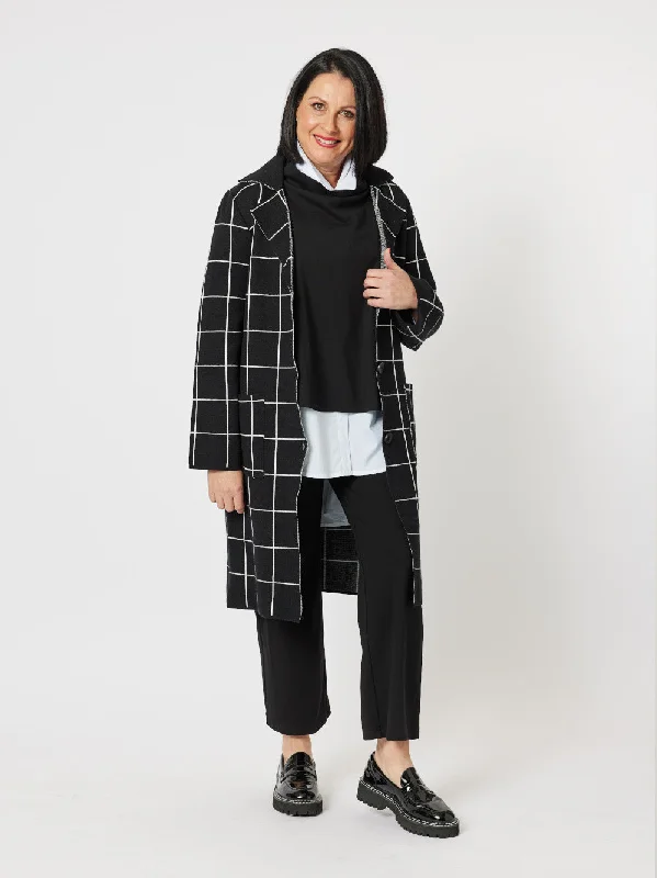 Clarity Check Knit Jacket Black