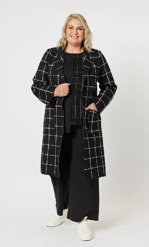 Clarity Check Knit Jacket Black