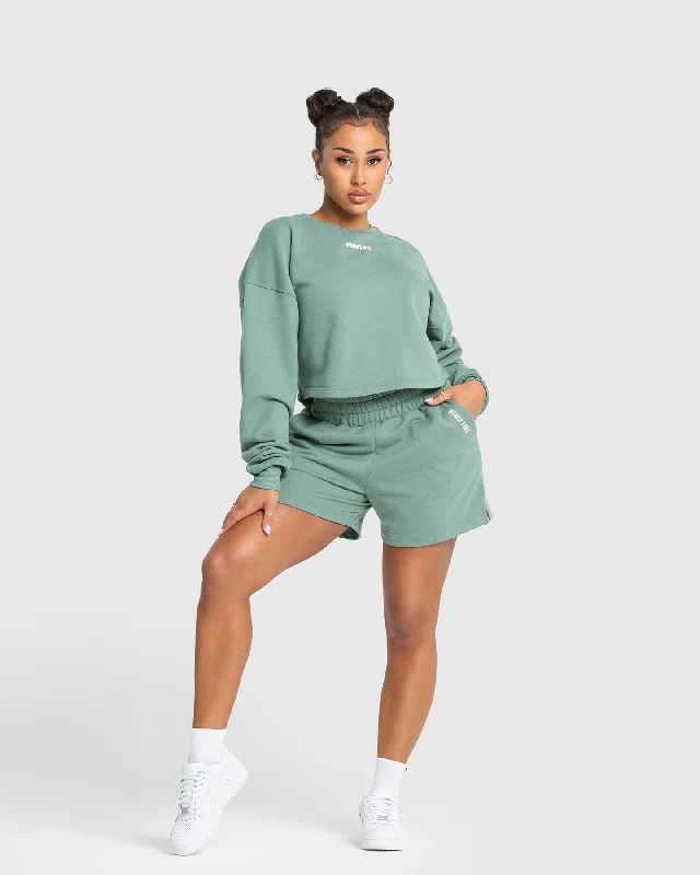 Comfort Cropped Crew Neck | Pastel Green