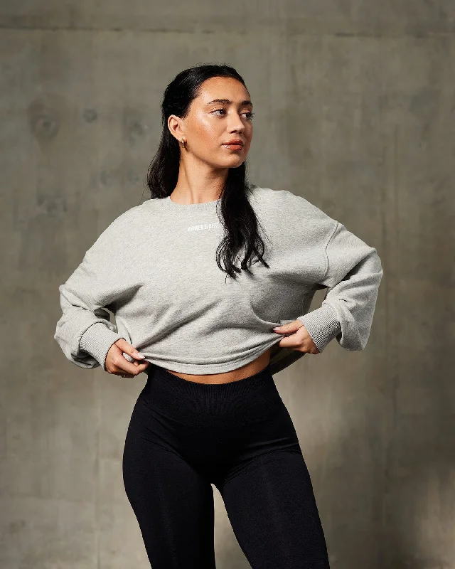 Comfort Cropped Crew Neck | Silver Grey Marl