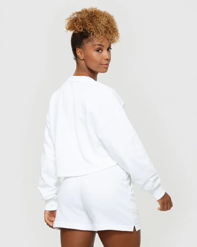 Comfort Cropped Crew Neck | White