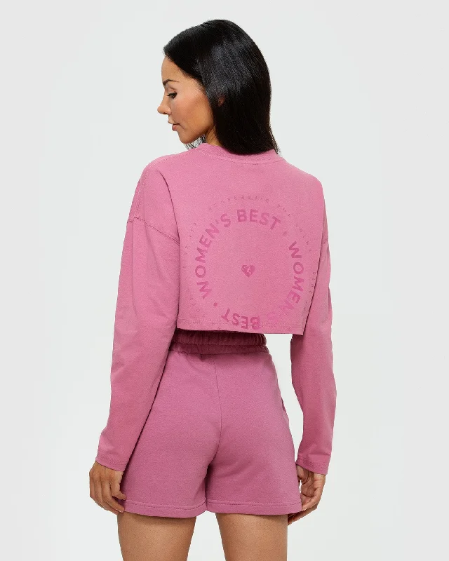 Comfort Oversized Cropped Long Sleeve T-Shirt | Heather Rose