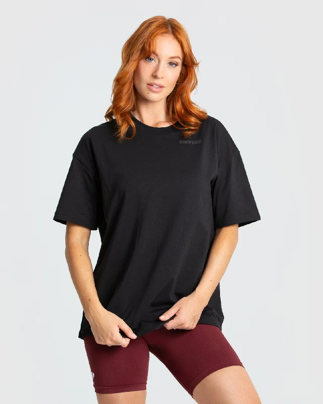 Comfort Oversized Short Sleeve T-Shirt | Black