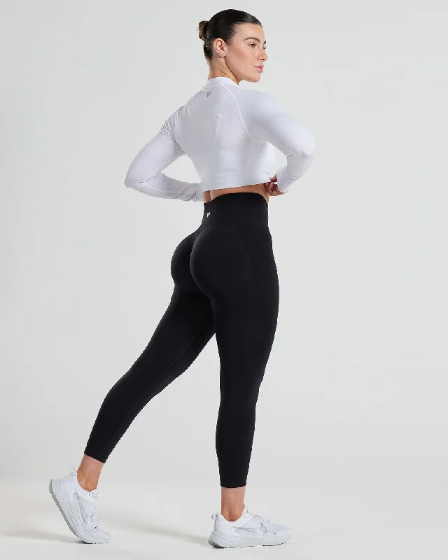 Define Seamless Crop Zip Jacket | White