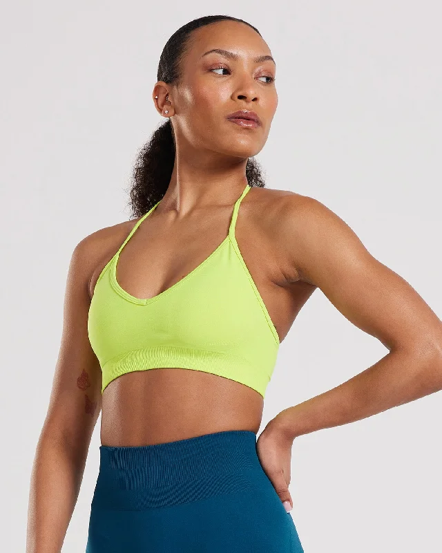 Define Seamless Halter Neck Bra | Cyber Lime