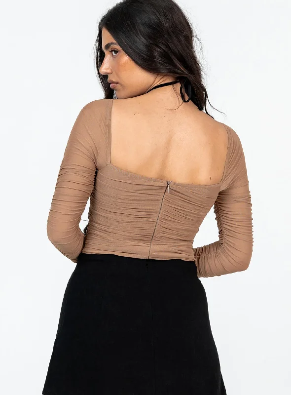 Delany Bodysuit Beige Petite