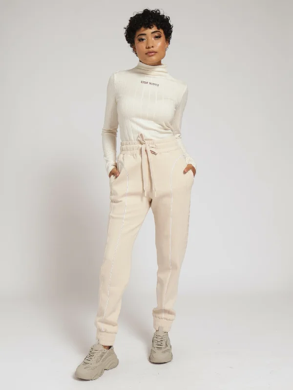 Eliza Rib Funnel Neck Top - White