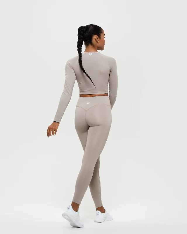 Essential Long Sleeve Crop Top | Buff