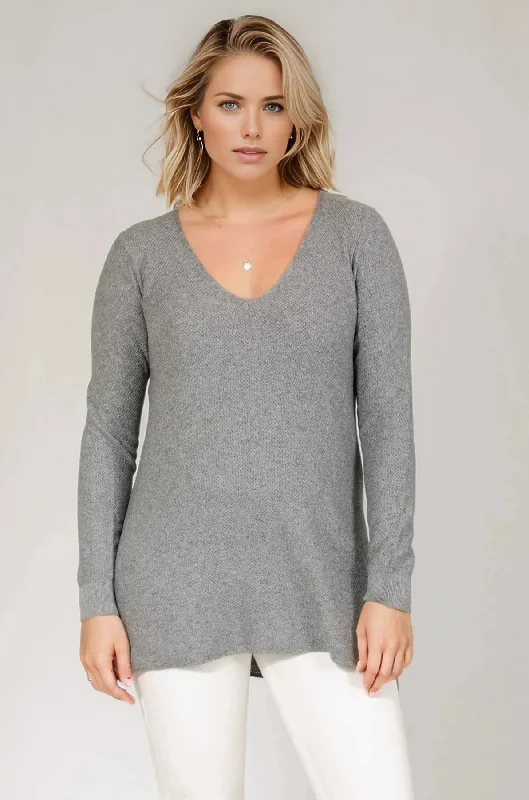 Textured Knit V Neck Jumper