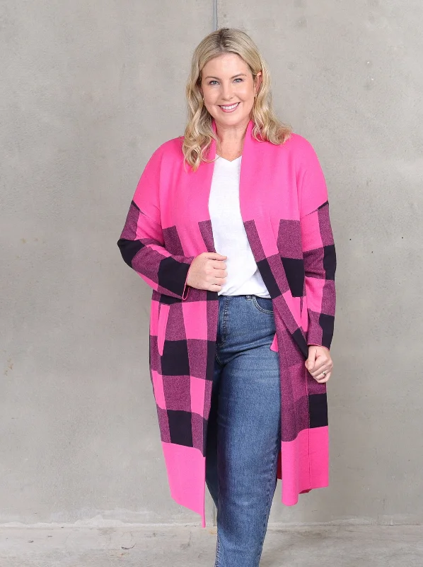 Haven Harris Cardigan - Azalea Check