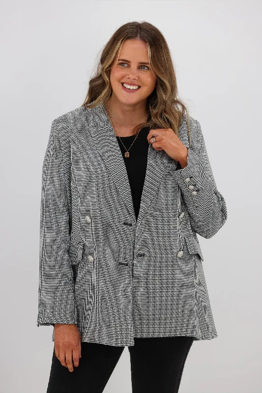 Leoni Bec Blazer Black White Check