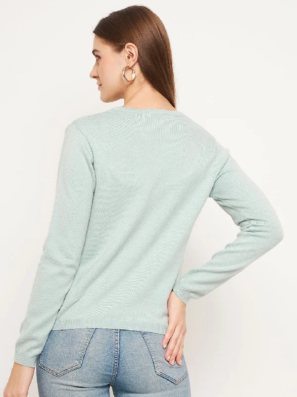 Madame Mint solid Cardigan