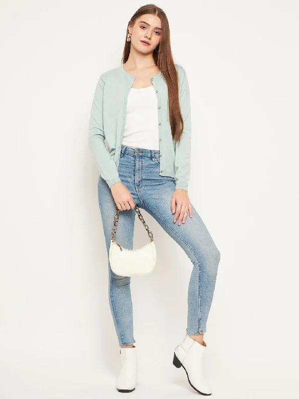 Madame Mint solid Cardigan