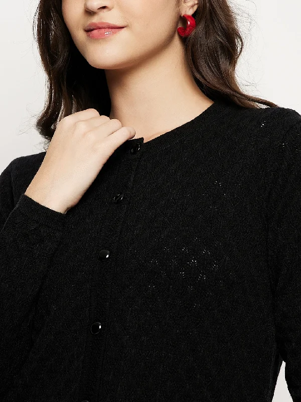 Madame Solid Black Sweater