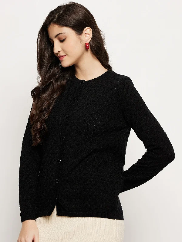 Madame Solid Black Sweater