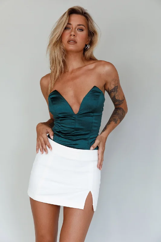 Minti Strapless Bodysuit Green