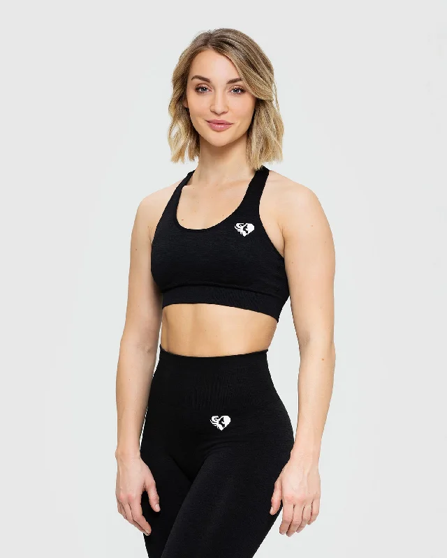 Move Seamless Sports Bra | Black Marl