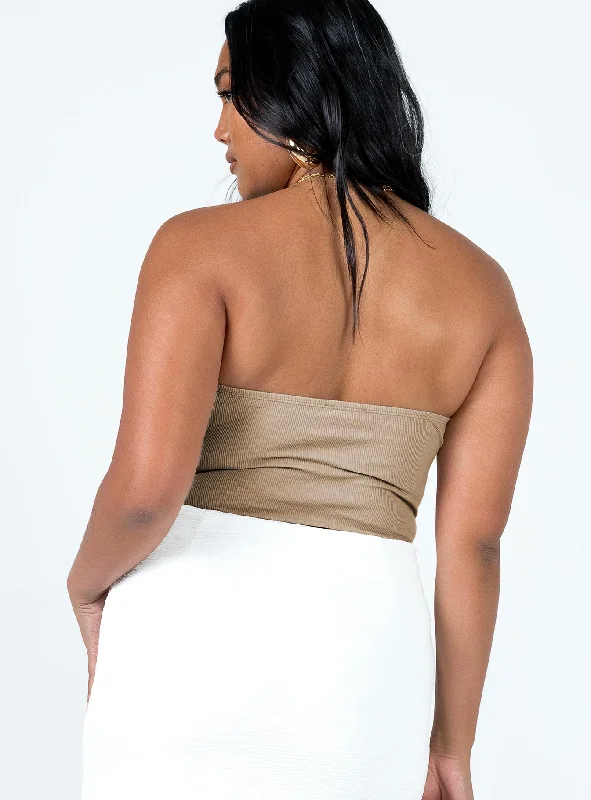 Aston Strapless Bodysuit Beige