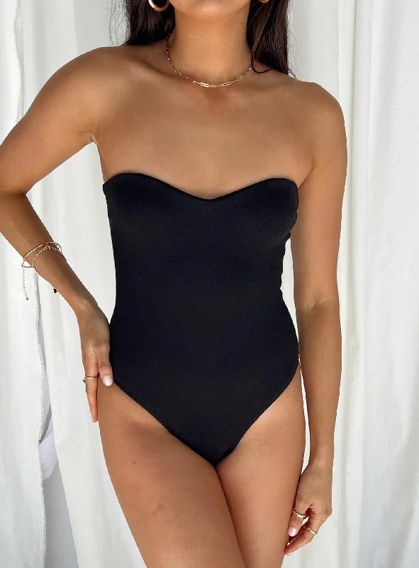 Aston Strapless Bodysuit Black