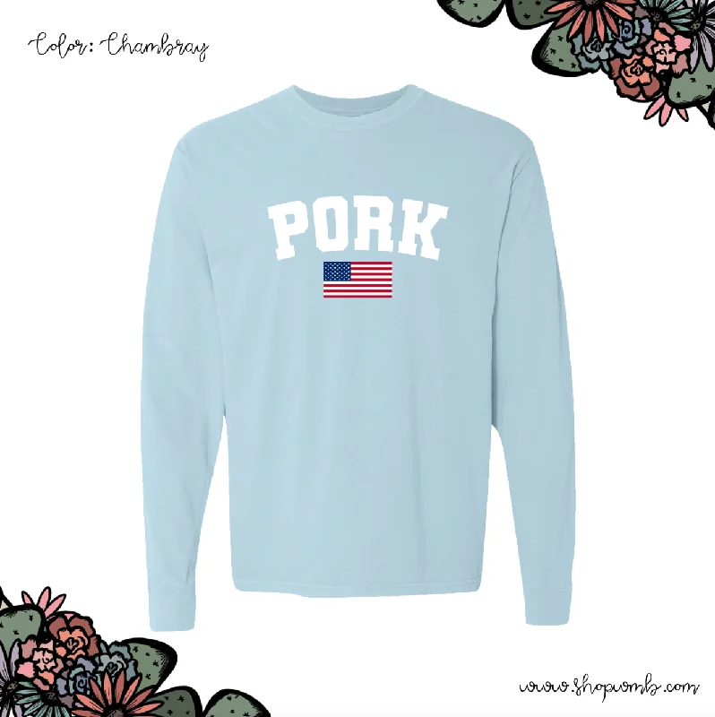 Pork Flag LONG SLEEVE T-Shirt (S-3XL) - Multiple Colors!