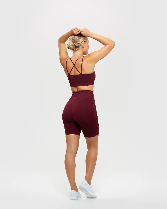 Power Seamless Cycling Shorts | Dark Cherry