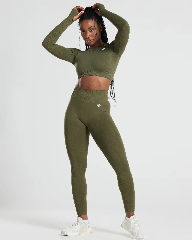 Power Seamless Leggings | Khaki