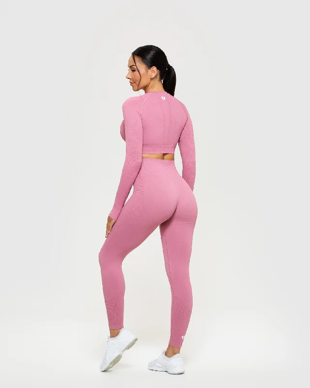 Power Seamless Long Sleeve Crop Top | Heather Rose