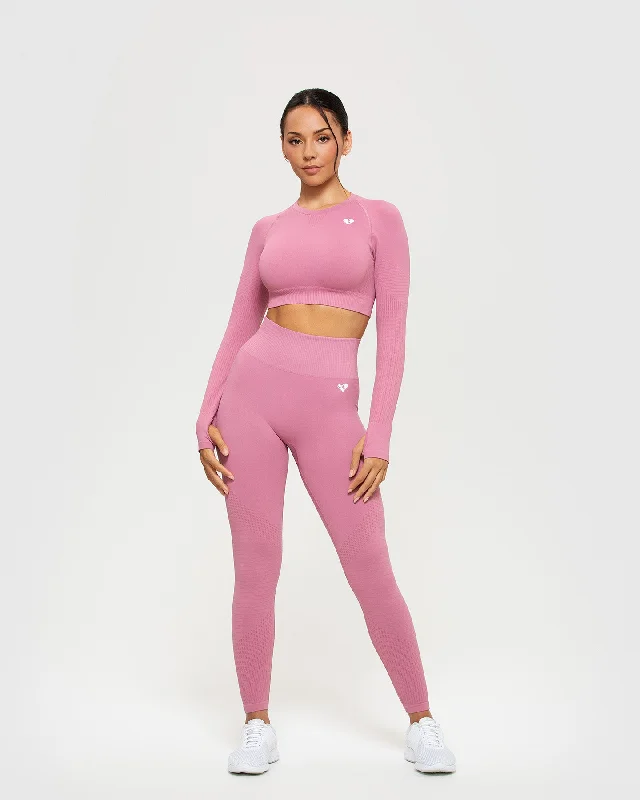 Power Seamless Long Sleeve Crop Top | Heather Rose