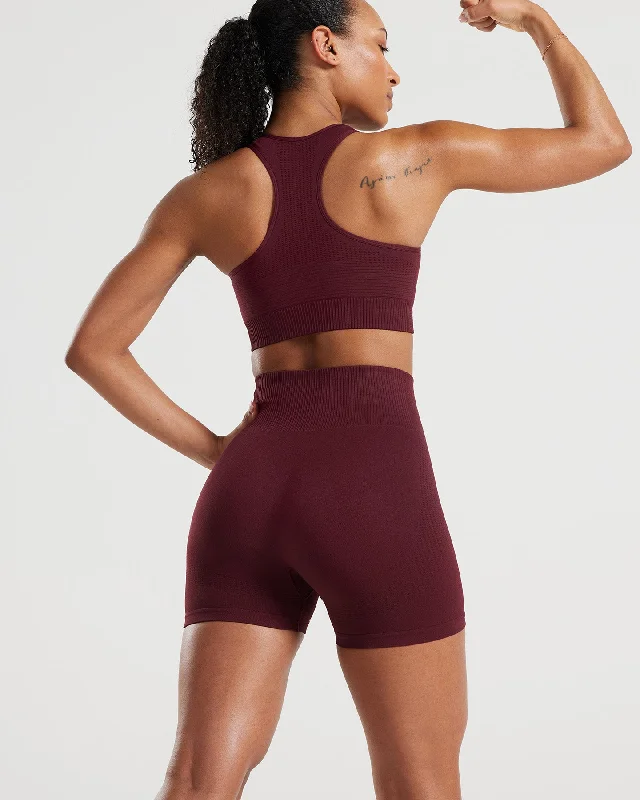 Power Seamless Shorts | Dark Cherry