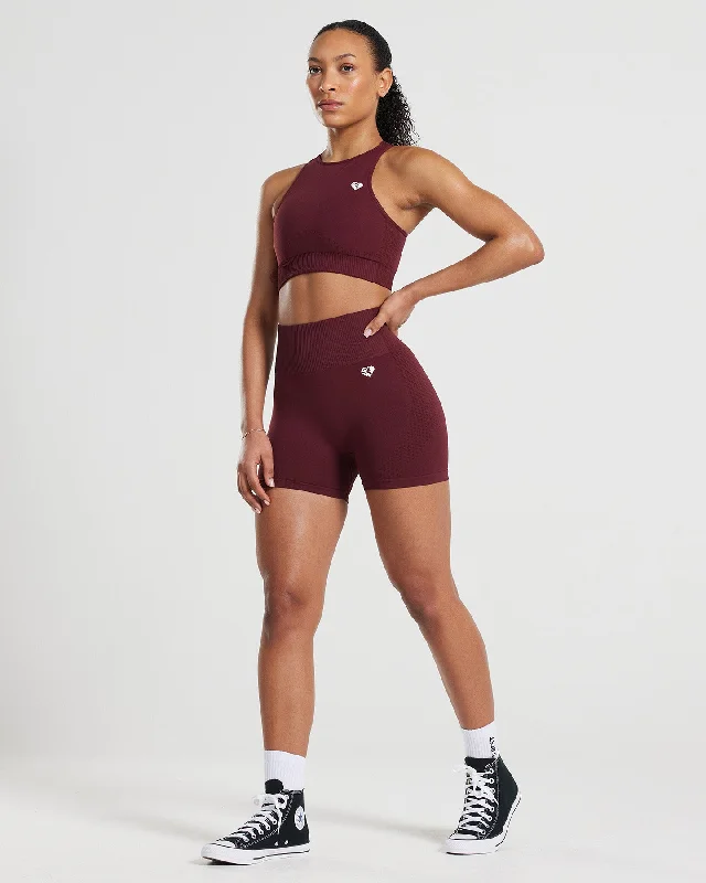 Power Seamless Shorts | Dark Cherry