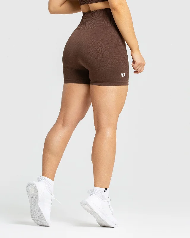 Power Seamless Shorts | Walnut Brown