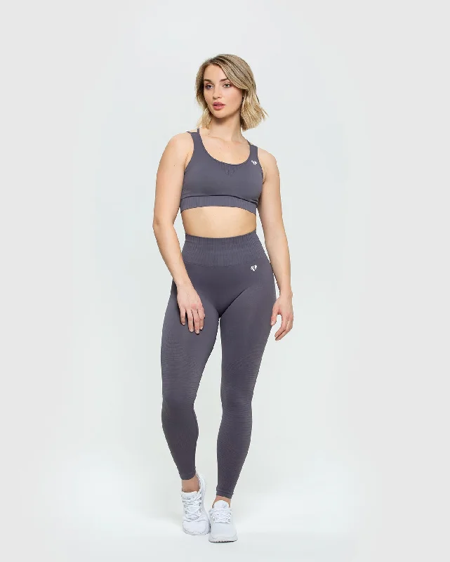 Power Seamless Sports Bra | Charcoal