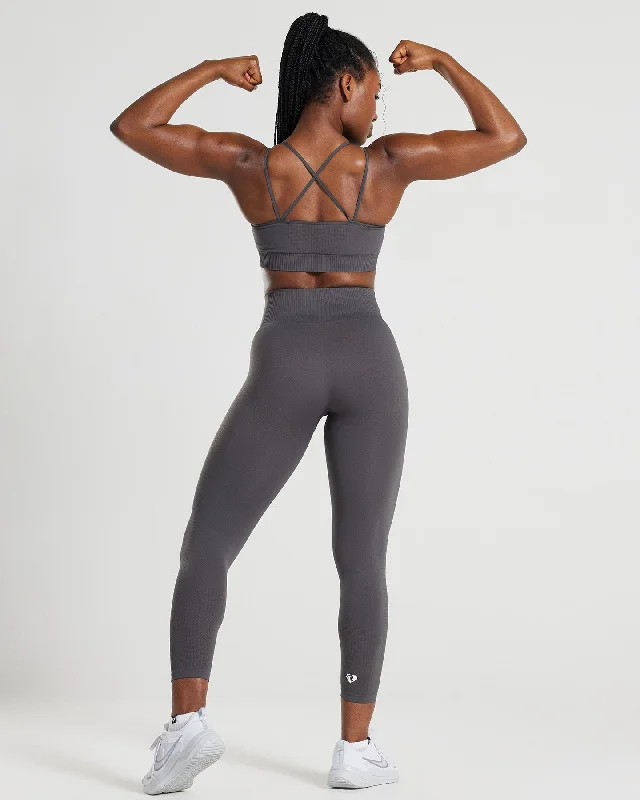 Power Seamless Sports Bra | Graphite