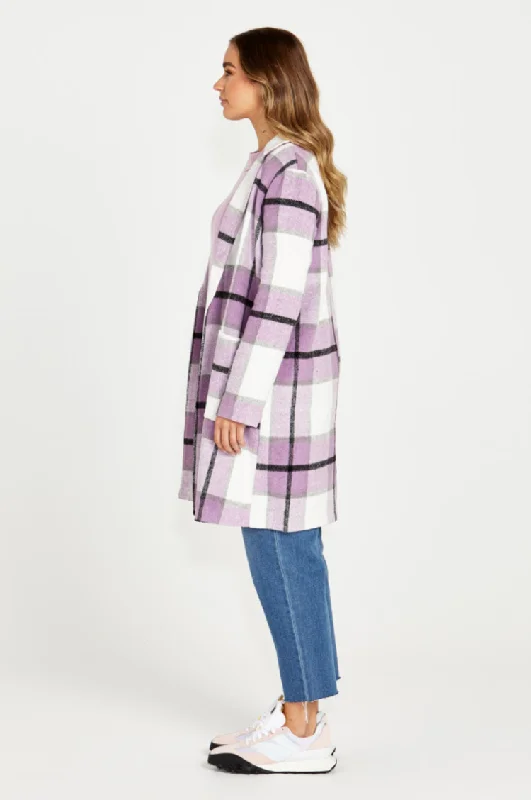 Sass Jodi Check Coat Lilac Check