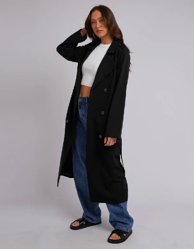 Silent Theory Monty Trench Coat Black