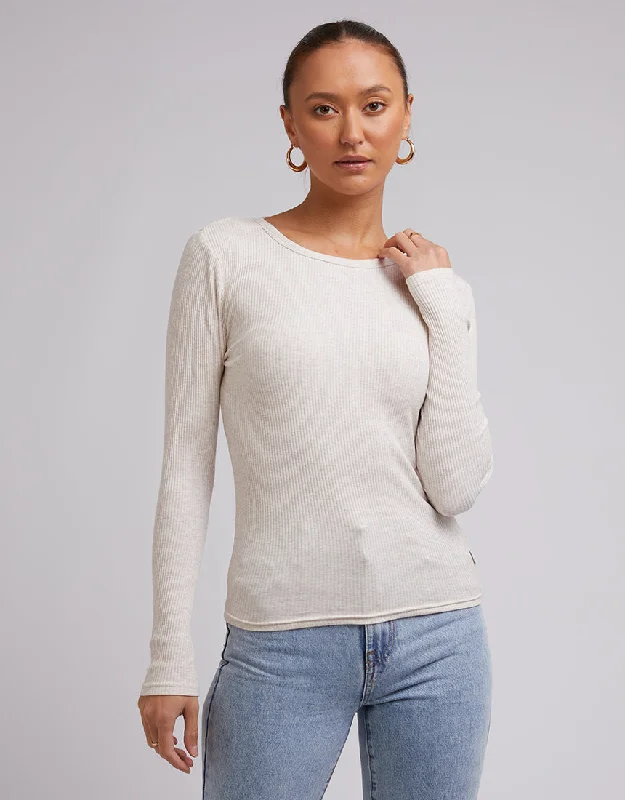 Silent Theory Rib Long Sleeve Oatmeal