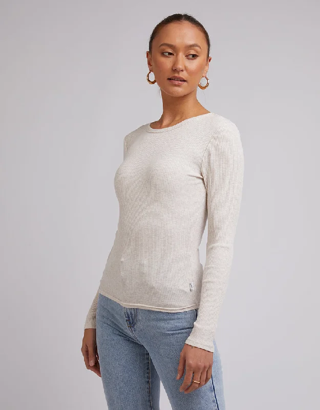 Silent Theory Rib Long Sleeve Oatmeal