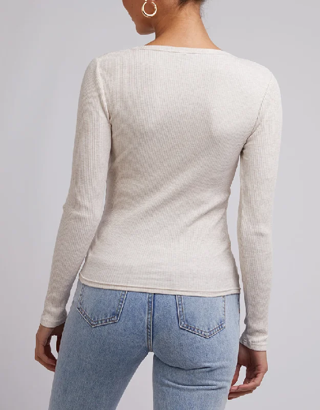 Silent Theory Rib Long Sleeve Oatmeal