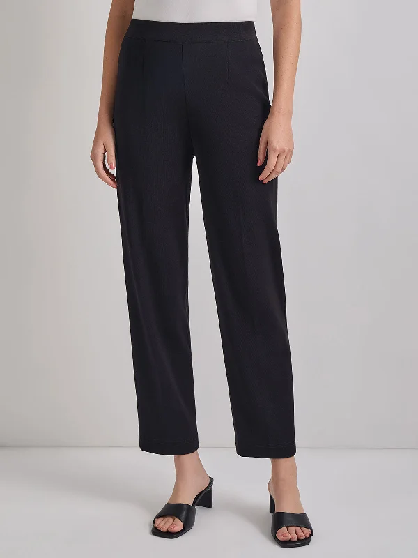 Straight Leg Knit Pant, Black