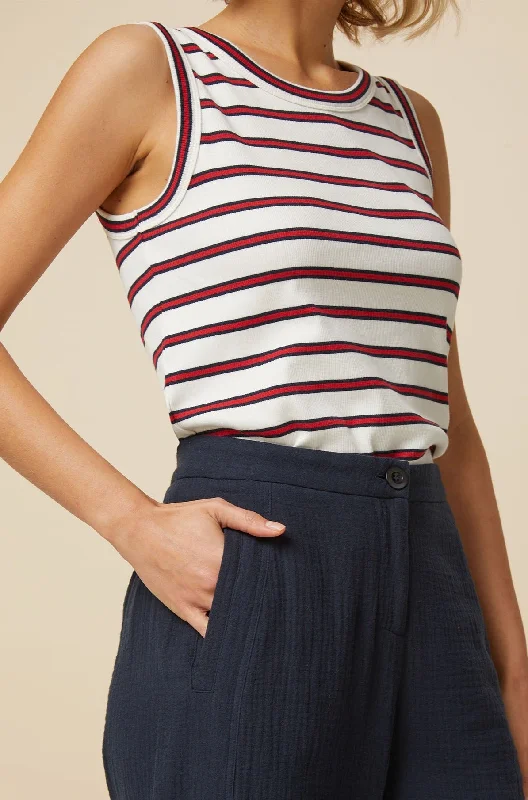 Stripe Tank Top | Cream/Red/Navy