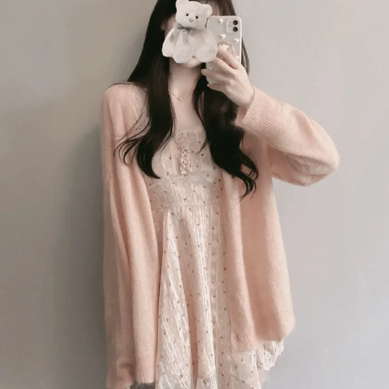 Women's Korean Style Solid Color Cardigan