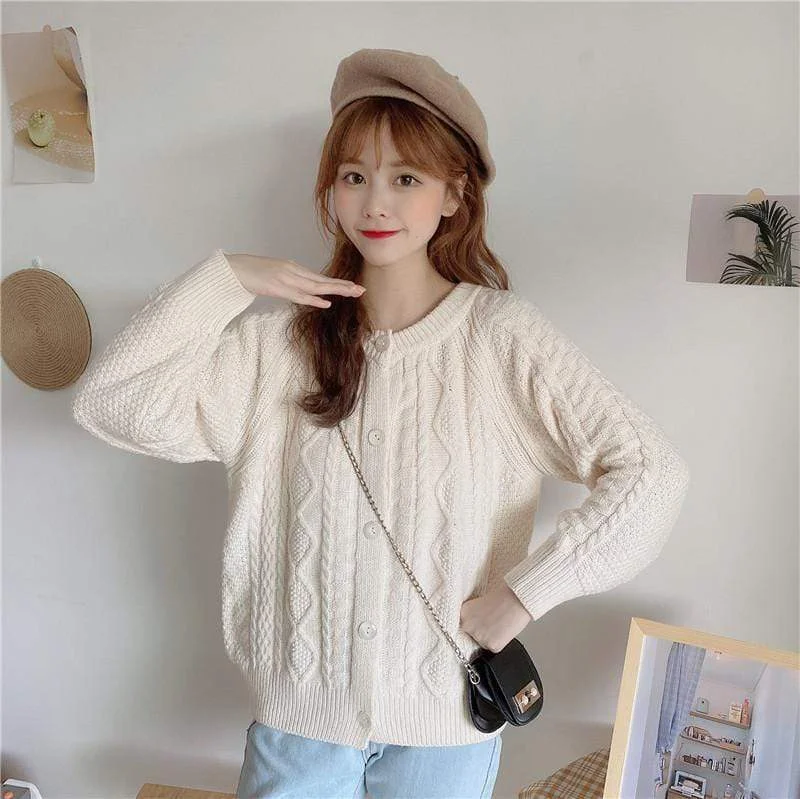 Women's Sweet Loose Single-breasted Cardigans 